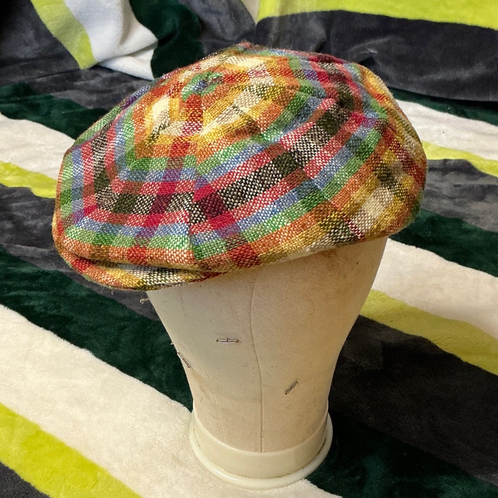 Donegal Handwoven Tweed Multicolor Plaid Newsboy Cap